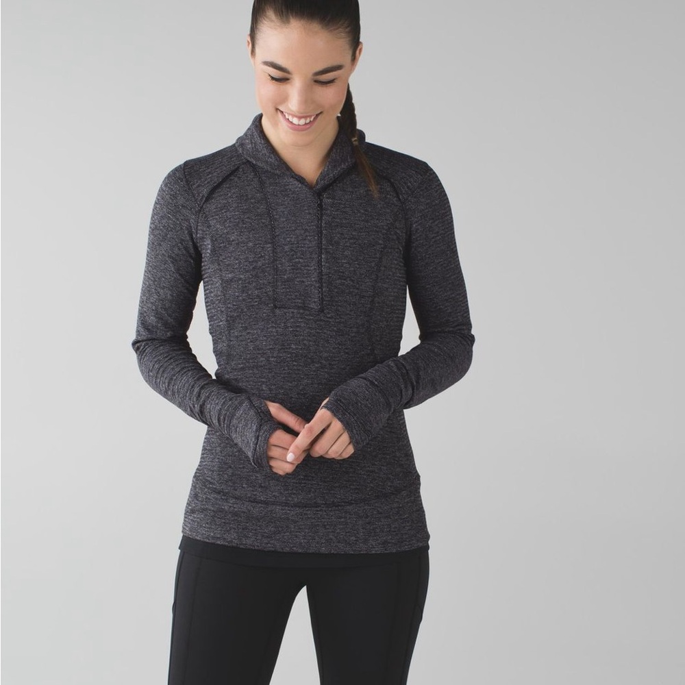 Lululemon Athletica Think Fast Pullover Black Heathered